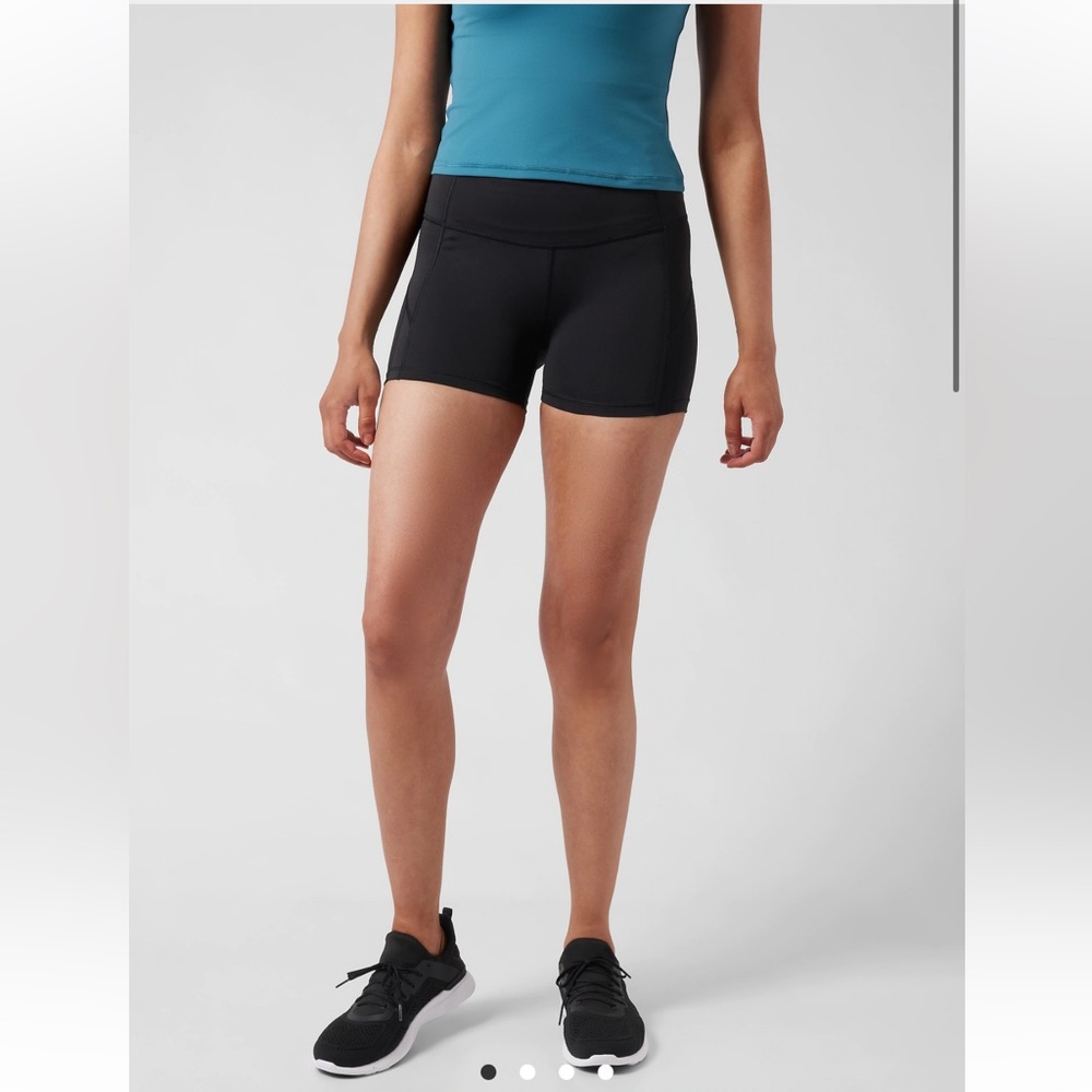 White Athleta Ultimate Shortie Biker Shorts